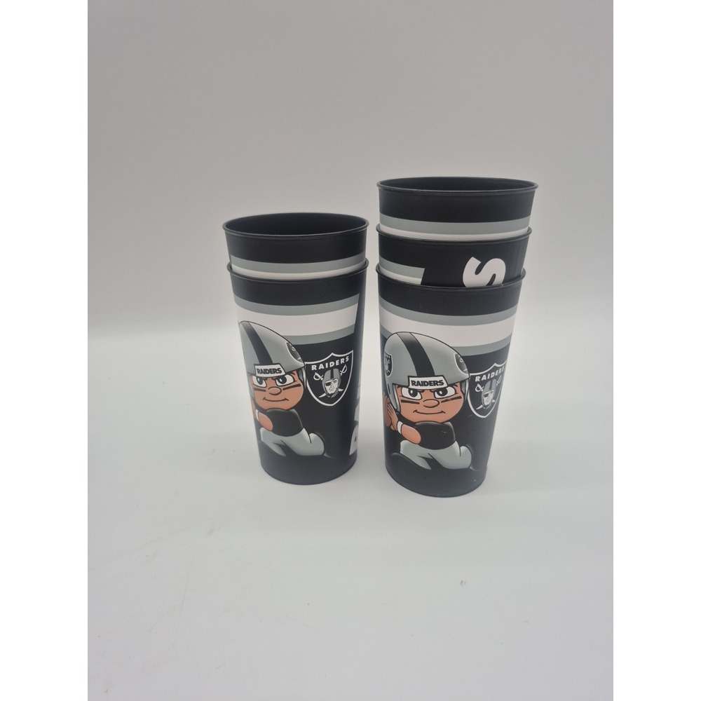 Raiders NFL Party Animal Reusable Plastic 22oz Cups Lot Of 5